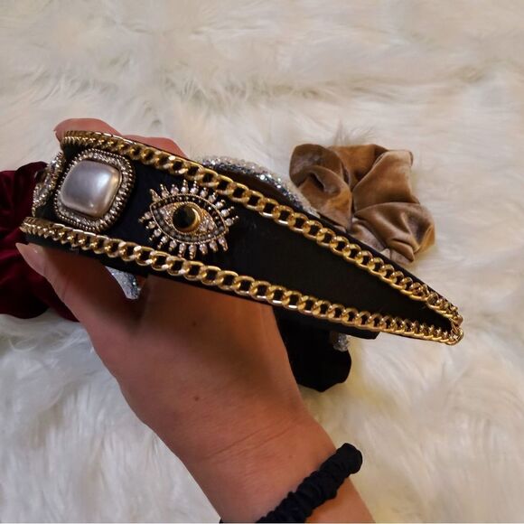 ʜᴀɪʀ ᴀᴄᴄᴇꜱꜱᴏʀʏ ʙᴜɴᴅʟᴇ ᴡɪᴛʜ ᴠᴇʟᴠᴇᴛ ꜱᴄʀᴜɴᴄʜɪᴇꜱ ᴀɴᴅ ʙᴇᴀᴅᴇᴅ ʜᴇᴀᴅʙᴀɴᴅ ꜱᴇᴛ - Picture 8 of 12